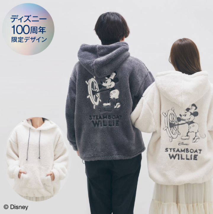 ＜Areeam＞ Disney100/蒸気船ウィリーボアパーカー 各11,000円