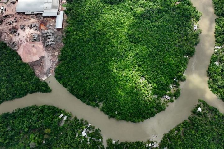 A general view shows the water conditions of the Piraiba river before a summit of Amazon rainforest nations, in Belem, Para state, Brazil August 5, 2023. 