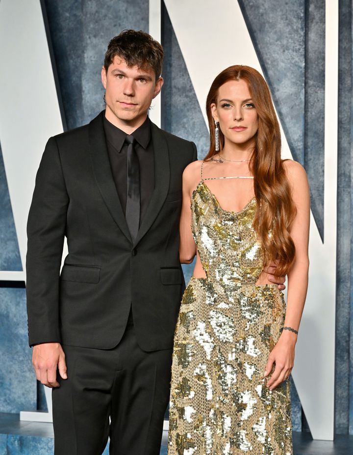 Ben Smith-Petersen and Keough attend the 2023 Vanity Fair Oscar Party in March.