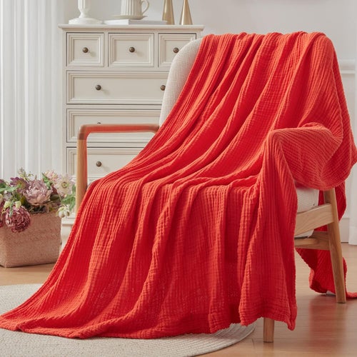 The famous muslin cotton throw blanket.