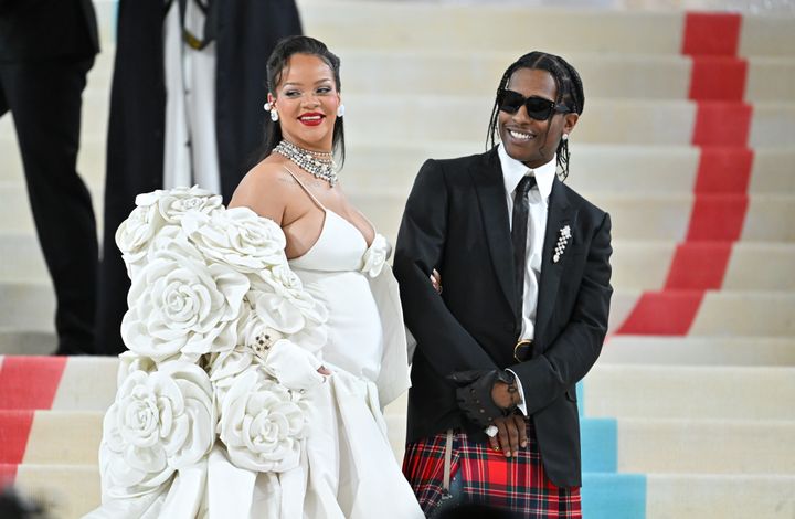 Rihanna and A$AP Rocky photographed at the 2023 Met Gala on May 1 in New York City.