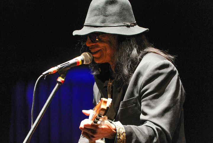 Singer-songwriter Sixto Rodriguez, pictured here performing at the Beacon Theatre on Sunday April 7, 2013 in New York, died Tuesday at age 81.