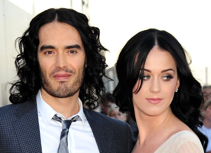 Russell Brand and Katy Perry attend the "Arthur" European premiere in April 2011.