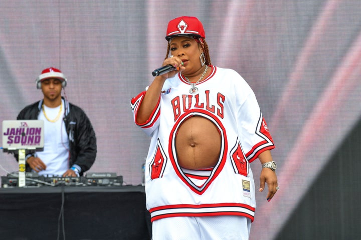 Da Brat was photographed performing onstage on May 6, 2023, in Las Vegas, Nevada.