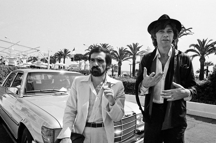 Σκορσέζε και Ρόμπινσον λίγο πριν από την πρεμιέρα του «The Last Waltz» στο 31ο Φεστιβάλ Καννών, το 1978. (AP Photo, File)