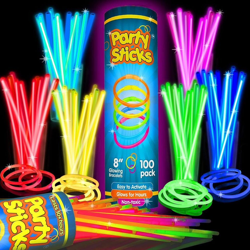 A 100-pack of glow sticks