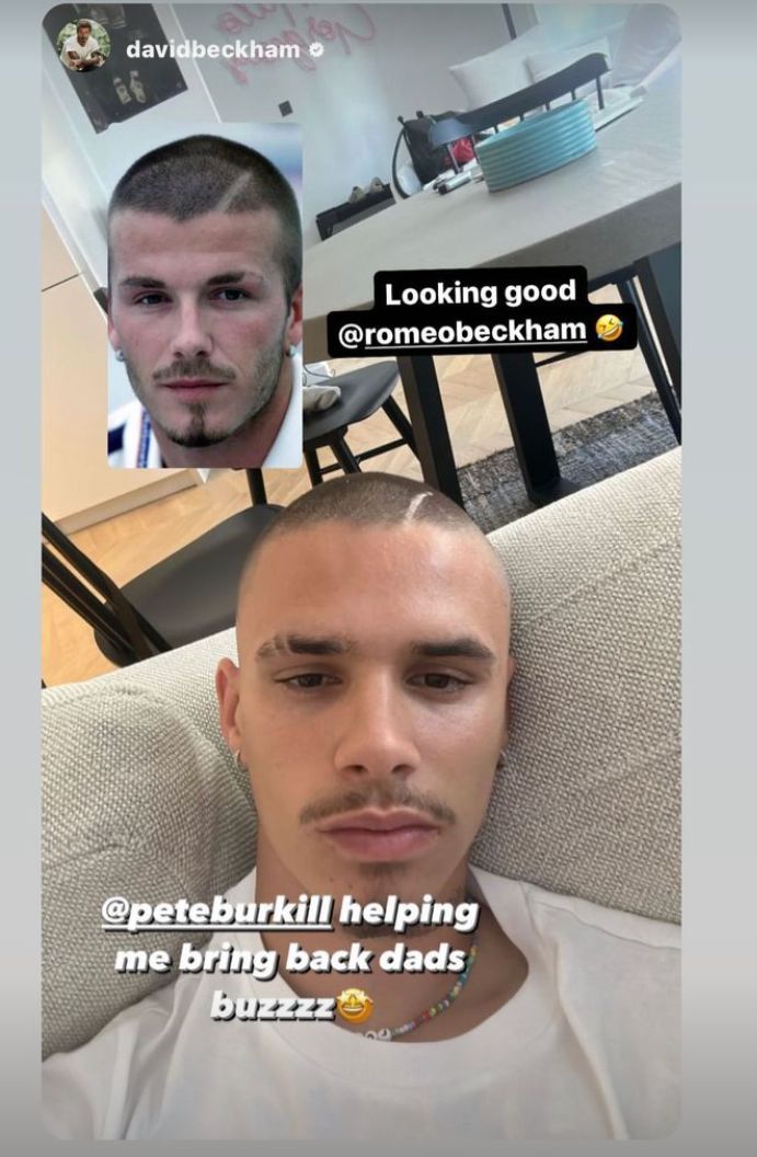 David Beckham gave his son's shaved head the seal of approval