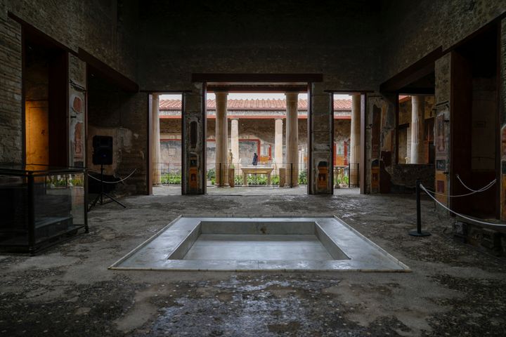 Οικία Vettii, μία από τις πιο διάσημες και πλούσιες επαύλεις στο Αρχαιολογικό Πάρκο της Πομπηίας, 14 Δεκεμβρίου 2022. (AP Photo/Andrew Medichini)
