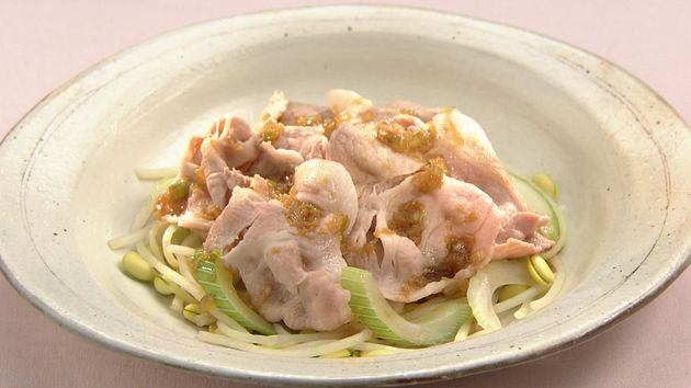 豚肉ともやしの柚子胡椒がけ