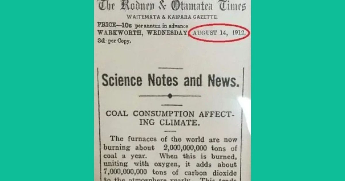 Twitter Revives Eerie 111-Year-Old Warning About Burning Fossil Fuels - Vimarsana News