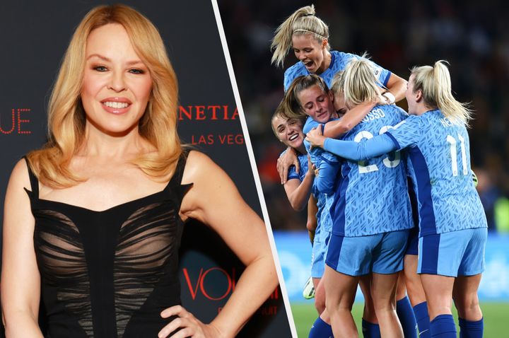 Kylie Minogue and England's Lionesses