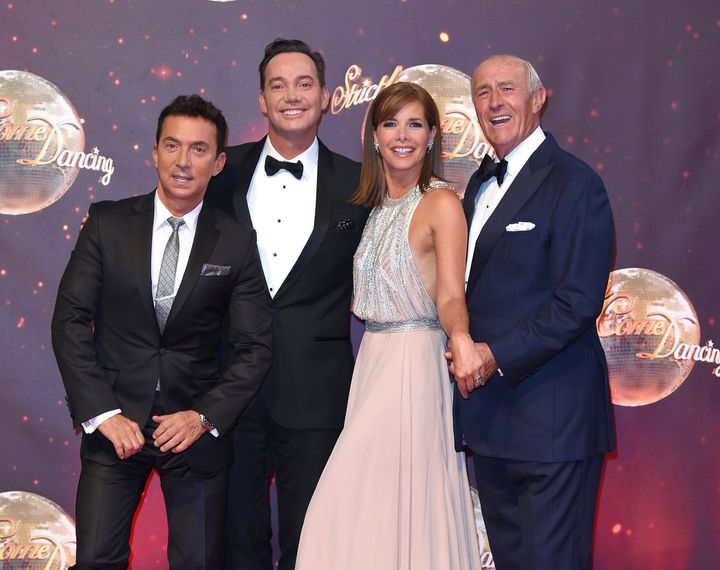 Darcey and Craig with former Strictly judges Bruno Tonioli and the late Len Goodman in 2016