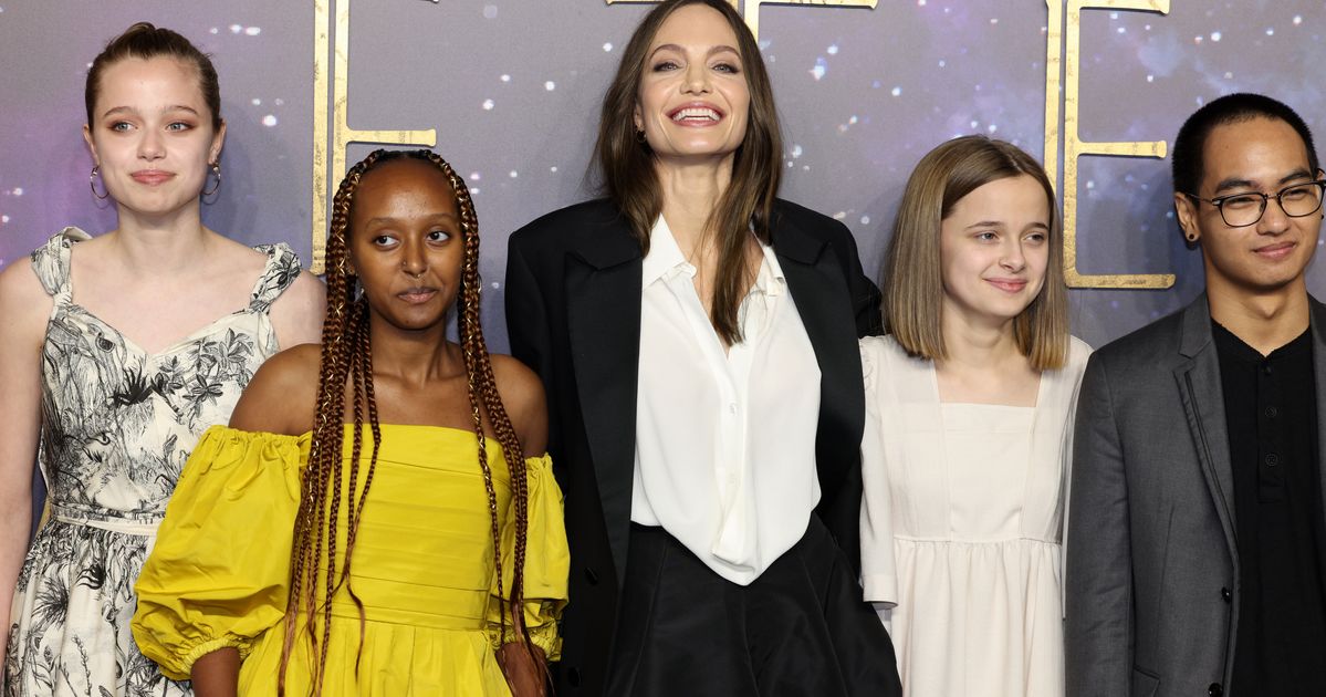 Angelina Jolie Steps Out with Son Pax, Daughter Zahara in NYC: Photos