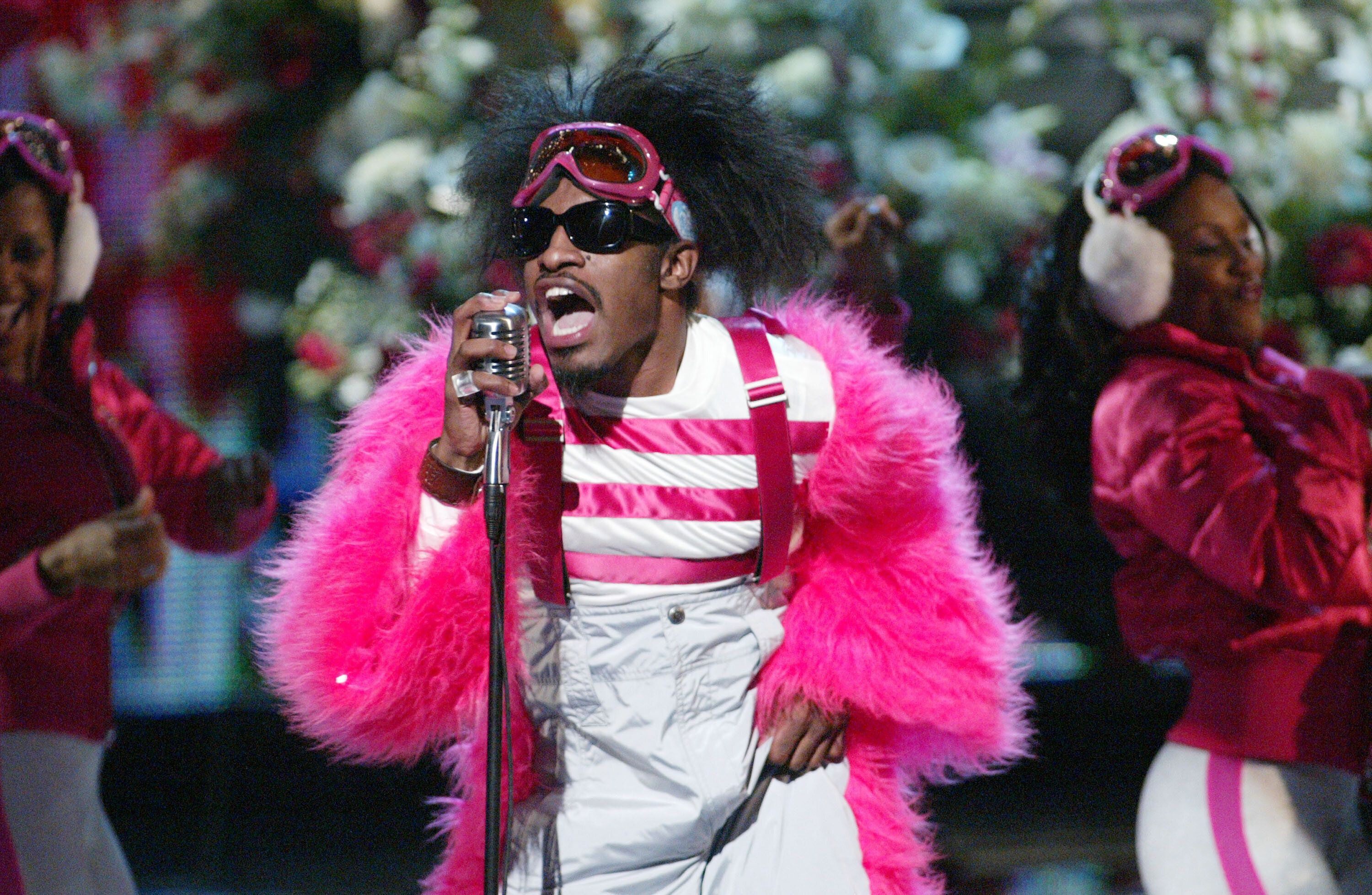 Christopher Polk via Getty Images. Andre 3000 of Outkast performs "Hey Ya" at the VH-1 Big In '03, airing Nov. 30, 2003.