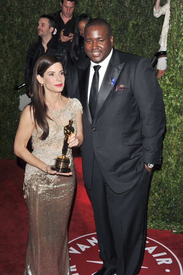 Fans Divided Over Sandra Bullock ‘Blind Side’ Controversy Actors Sandra Bullock and Quinton Aaron at the 2010 Academy Awards.