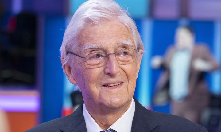 Michael Parkinson pictured on the set of Good Morning Britain in 2019