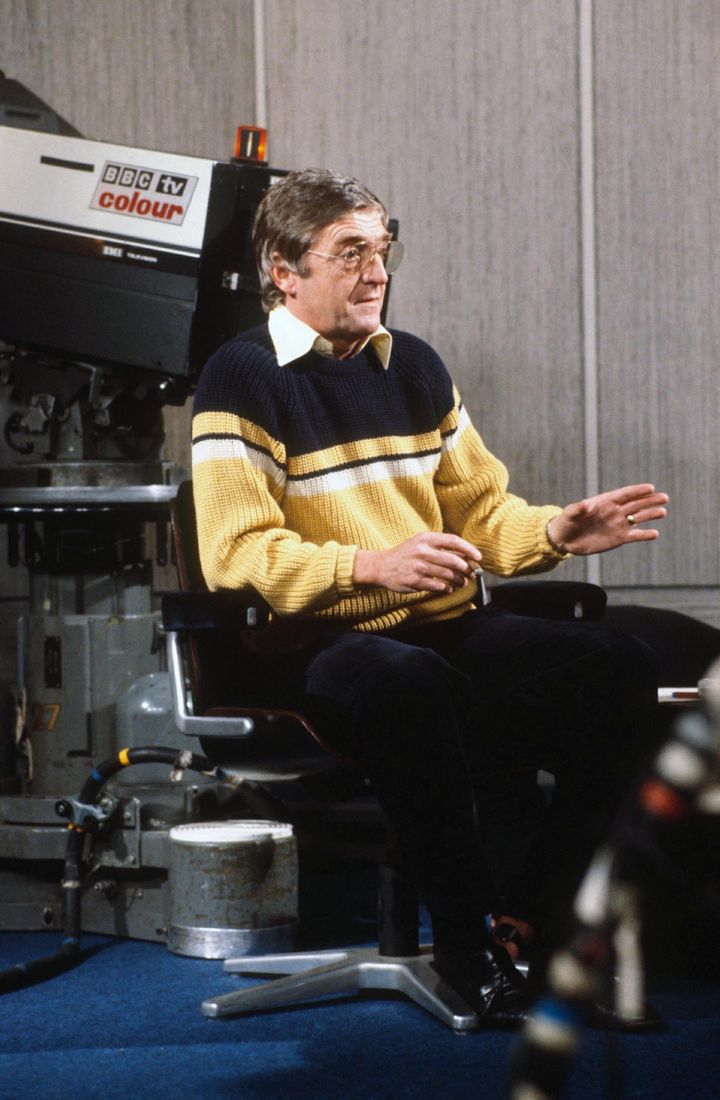 Sir Michael on the set of his chat show in 1981