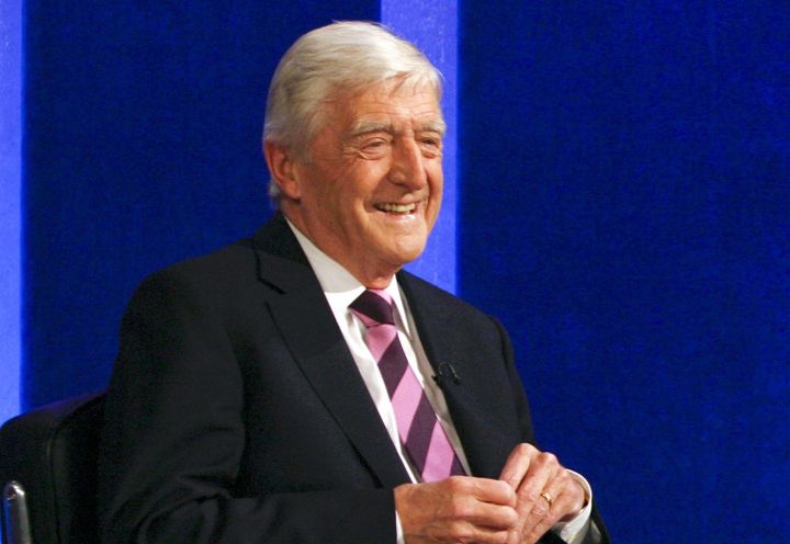 Michael Parkinson on the set of his talk show in 2007