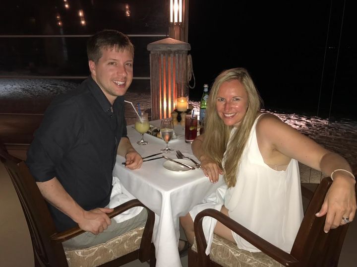 The author and her husband on their honeymoon in 2017.