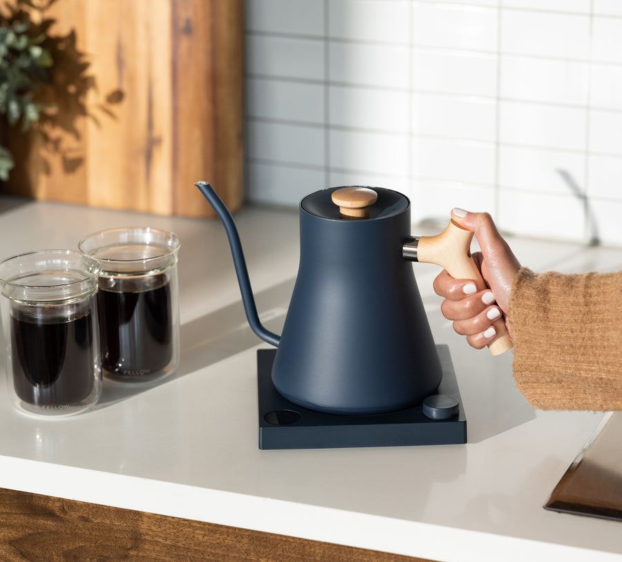 Fellow Stagg EKG Electric Kettle  Matte Black with Cherry Accents