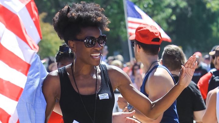 Shemeka Michelle attends the #WalkAway ‘Rescue America’ rally in 2020 in Los Angeles.