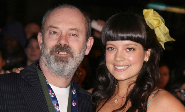 Lily Allen and Keith Allen at the Brit Awards 2007.