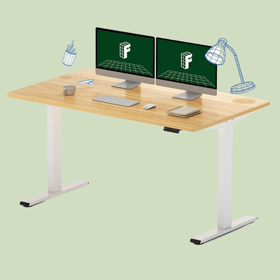 An electric standing desk