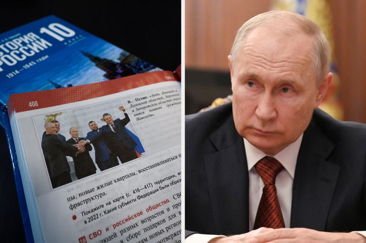 Putin has rolled out a new textbook for school kids teaching them his version of events about the Ukraine war