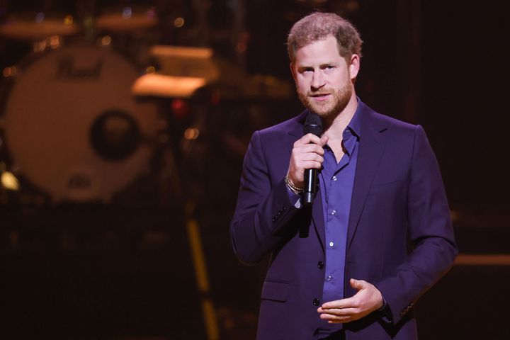 Prince Harry speaking during the 2022 event closing ceremony