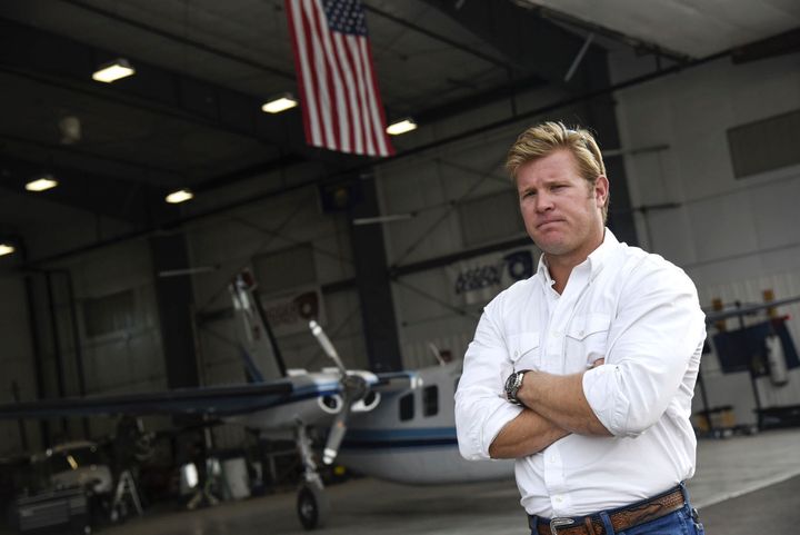 Tim Sheehy, founder and CEO of Bridger Aerospace, pauses during a tour of the company's facility on Aug. 30, 2022, in Belgrade, Montana. Sheehy announced in June that he'll seek the 2024 GOP nomination to challenge Montana's Democratic U.S. Sen. Jon Tester.