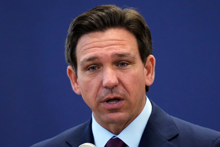 Ron DeSantis speaks during a campaign event on July 31 in Rochester, New Hampshire.