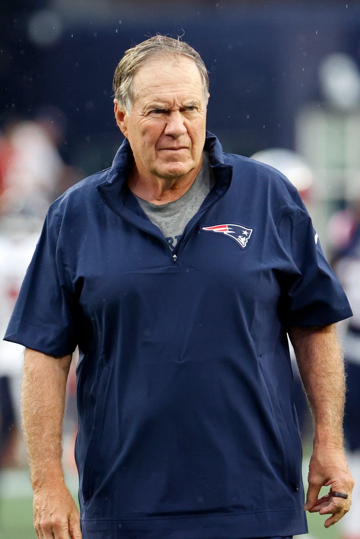 New England Patriots head coach Bill Belichick watches warmups on Aug.10 at Gillette Stadium.