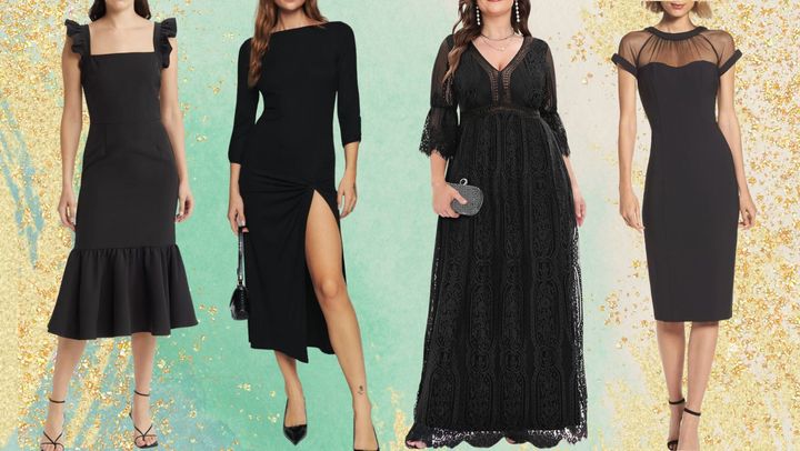 A ruffle-sleeve midi dress, lightweight knit dress, full-length floral lace dress and vintage-inspired cocktail dress.