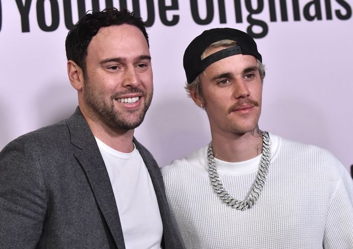 Scooter Braun and Justin Bieber in 2020
