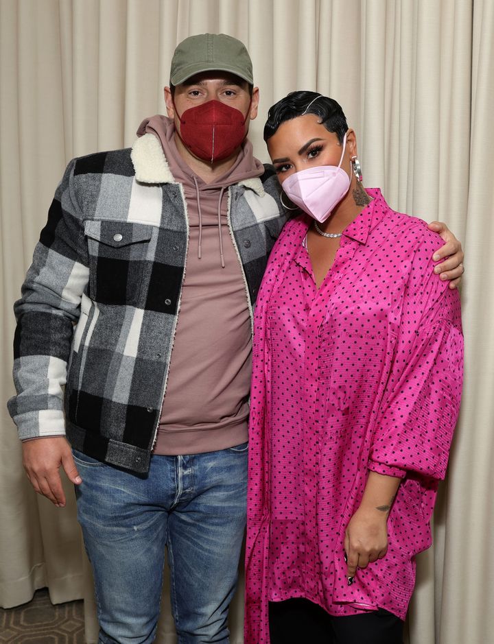 Scooter Braun and Demi Lovato