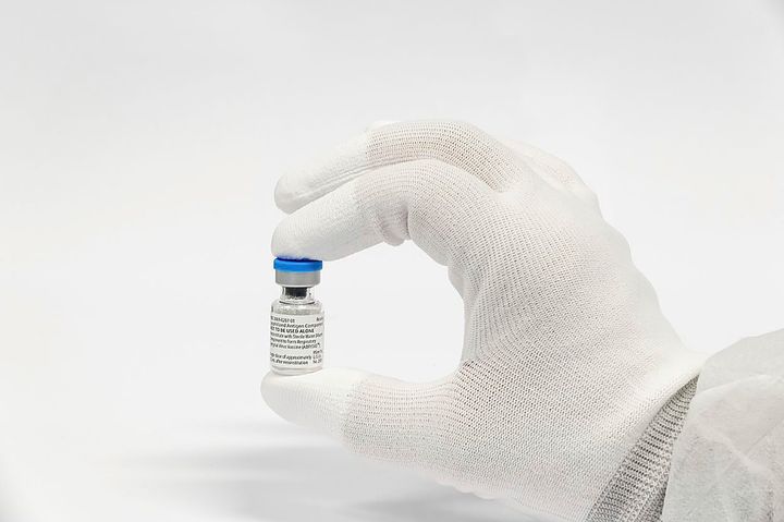 This image provided by Pfizer shows the RSV vaccine. 