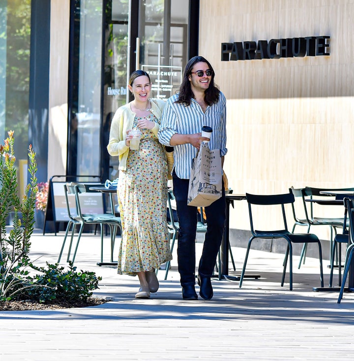 Rumer Willis and Derek Richard Thomas are leave Erewhon Market on April 10 in Los Angeles.