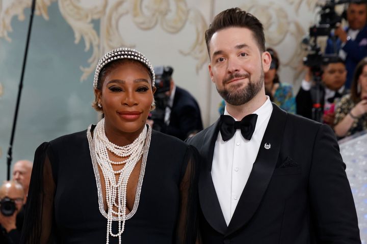 Serena Williams and Alexis Ohanian attend the 2023 Costume Institute Benefit celebrating "Karl Lagerfeld: A Line of Beauty" at Metropolitan Museum of Art on May 01, 2023.