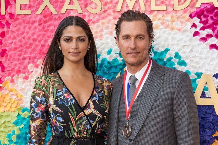 Camila Alves and honoree Matthew McConaughey attend the 2019 Texas Medal of Arts Awards on Feb. 27, 2019, in Austin.