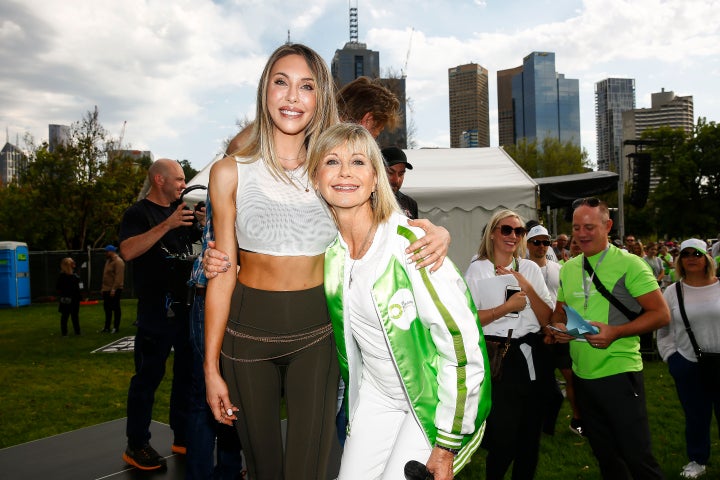 Chloe Lattanzi (left) and Olivia Newton-John in 2019. 