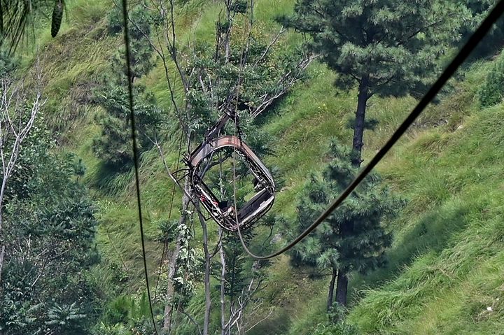 A view of the chairlift cable in the Pashto village of mountainous Khyber Pakhtunkhwa province. 