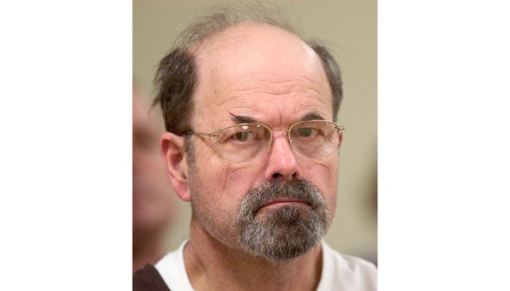 Convicted BTK killer Dennis Rader is seen in a Kansas courtroom in 2005. 