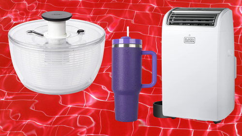 OXO salad spinner, a Stanley tumbler alternative, and Black+Decker AC unit
