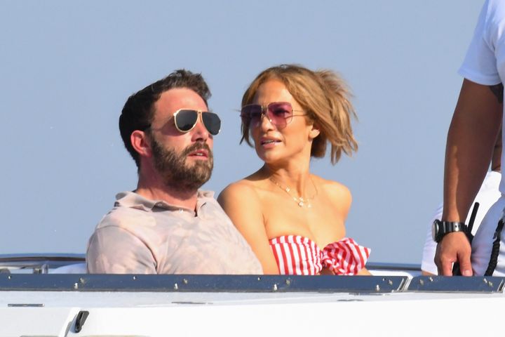 A reunited Ben Affleck and Jennifer Lopez in Amalfi, Italy in July 2021. (Photo by MEGA/GC Images)