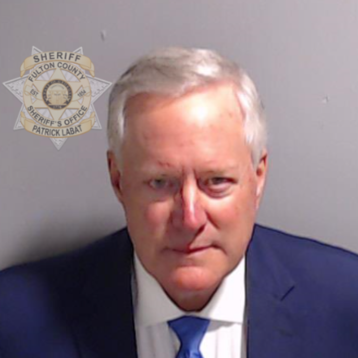 The Fulton County Sheriff's Office mug shot of former White House chief of staff Mark Meadows.