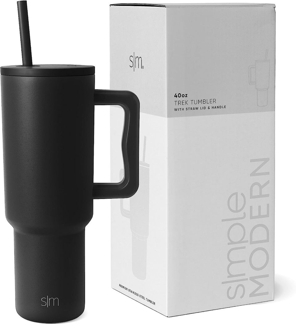 Simple Modern 40 oz Tumbler with Handle & Straw Lid Winter White Review 