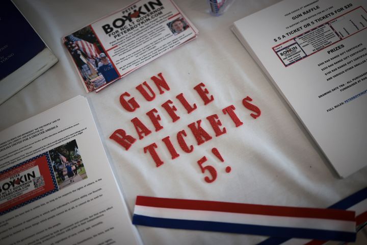 Gun raffles, like this one in North Carolina in 2022, have been popular among Republicans.