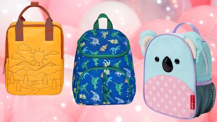 Quilted backpack, dinosaur-themed backpack, and koala backpack from Target
