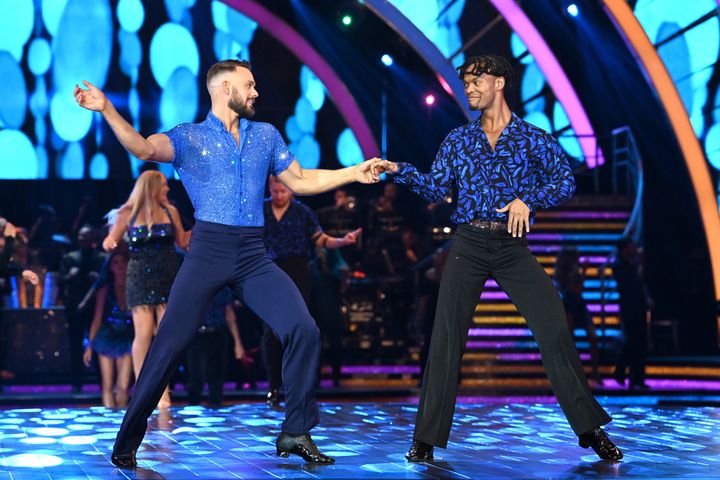 John Whaite and Johannes Radebe rehearsing for the Strictly tour in 2022