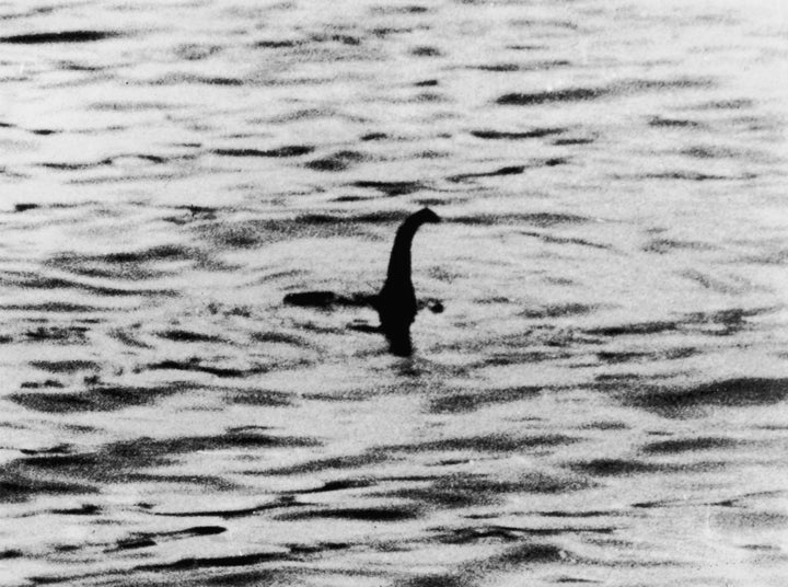 A view of the Loch Ness Monster, near Inverness, Scotland, April 19, 1934. The photograph, one of two pictures known as the 'surgeon's photographs,' was allegedly taken by Colonel Robert Kenneth Wilson, though it was later exposed as a hoax by one of the participants, Chris Spurling, who, on his deathbed, revealed that the pictures were staged by himself, Marmaduke and Ian Wetherell, and Wilson. 